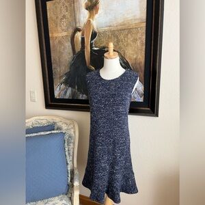 PIT Amsterdam Size 10 (EU 42) Imported Tweed Boucle Blue Dress